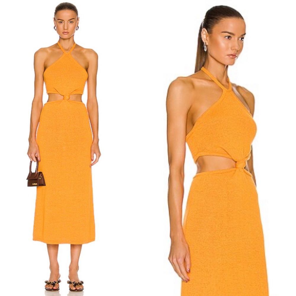 Cult Gaia Orange Midi Dress